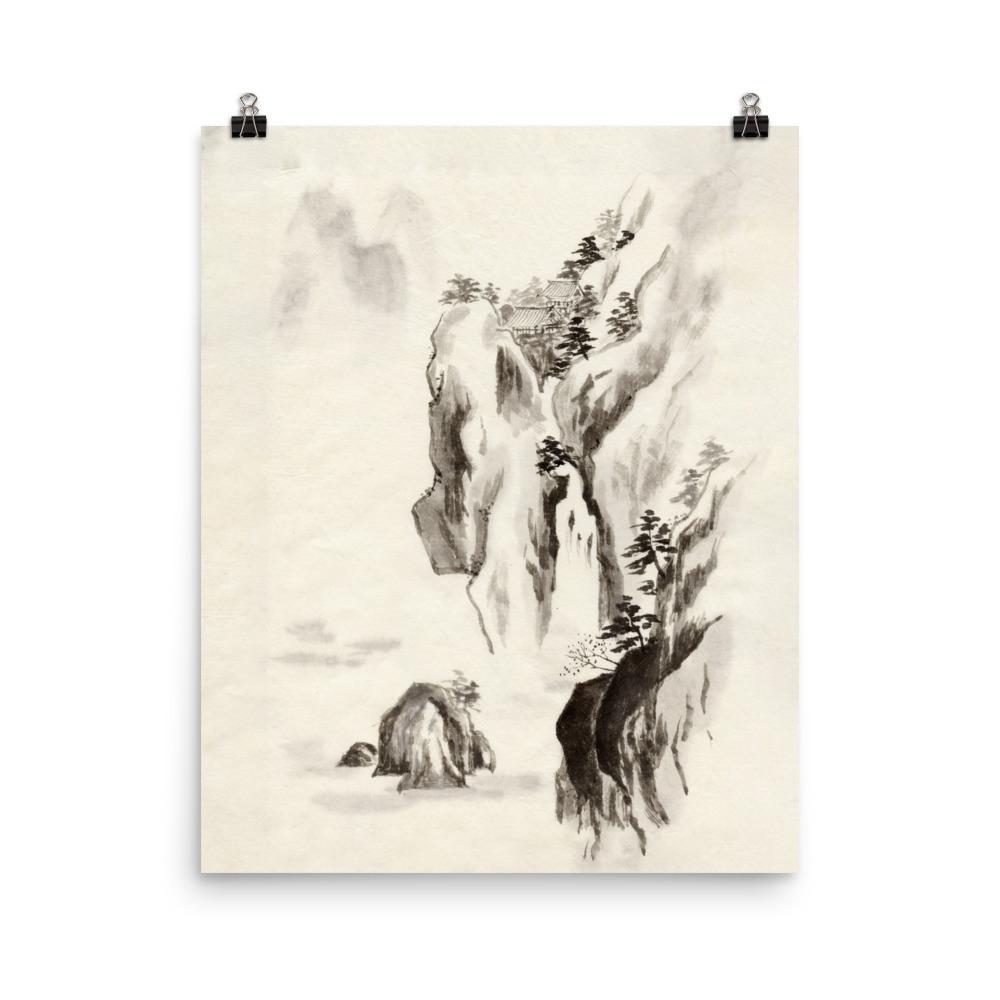 Temple in the rock | Muurdecoratie | Wanddecoratie | Posters | Huis en tuin kunst | Decoratieve print