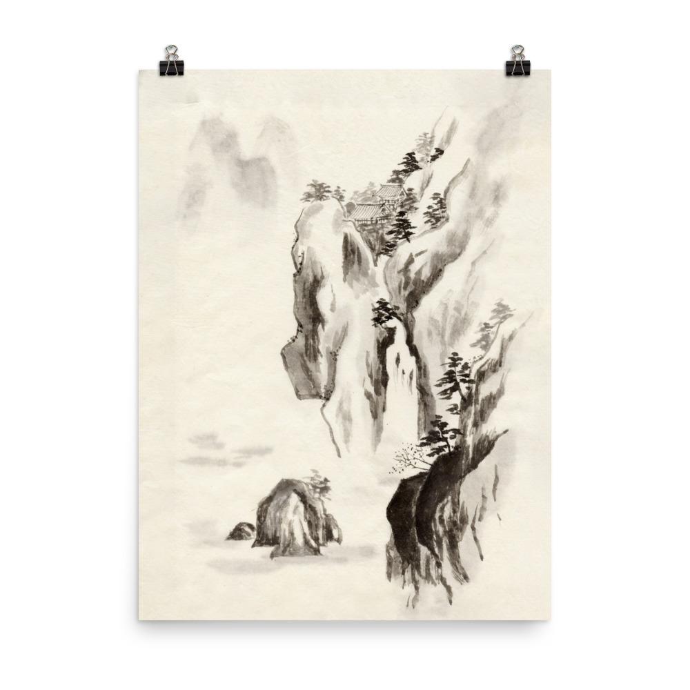 Temple in the rock | Muurdecoratie | Wanddecoratie | Posters | Huis en tuin kunst | Decoratieve print