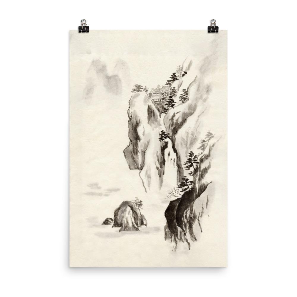 Temple in the rock | Muurdecoratie | Wanddecoratie | Posters | Huis en tuin kunst | Decoratieve print